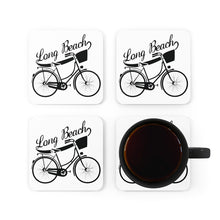 Load image into Gallery viewer, West Coasters Long Beach Bicycle Cork Back Coaster Set