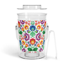 Load image into Gallery viewer, Colorful Folk Ice Bucket with Tongs
