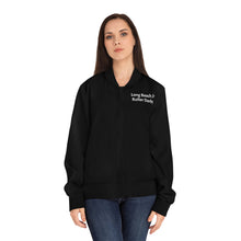 Load image into Gallery viewer, Women&#39;s Long Beach Jr Roller Derby Bomber Jacket Black