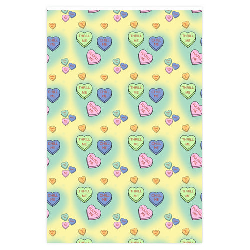 Thrill Me Candy Hearts Wrapping Paper