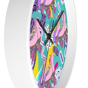 Vivid Roller Skate Wall clock