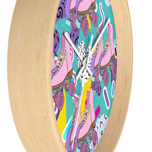 Vivid Roller Skate Wall clock