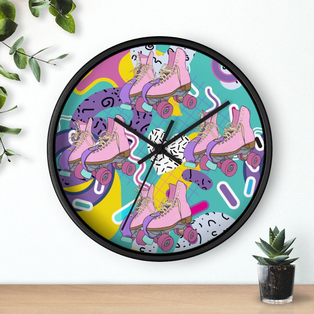 Vivid Roller Skate Wall clock