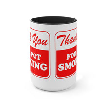 Load image into Gallery viewer, Thank You for Pot Smoking Two-Tone Coffee Mugs, 15oz