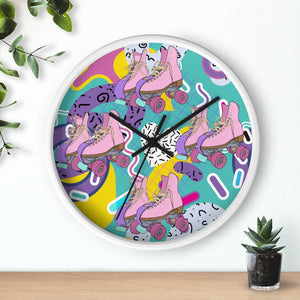 Vivid Roller Skate Wall clock