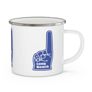 Long Beach Foam Finger Enamel Camping Mug